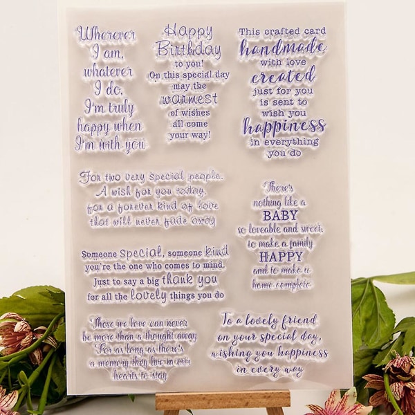 Blessing Quotes Silikon Transparent Tätning Stämpel Diy Scrapbooking Embos