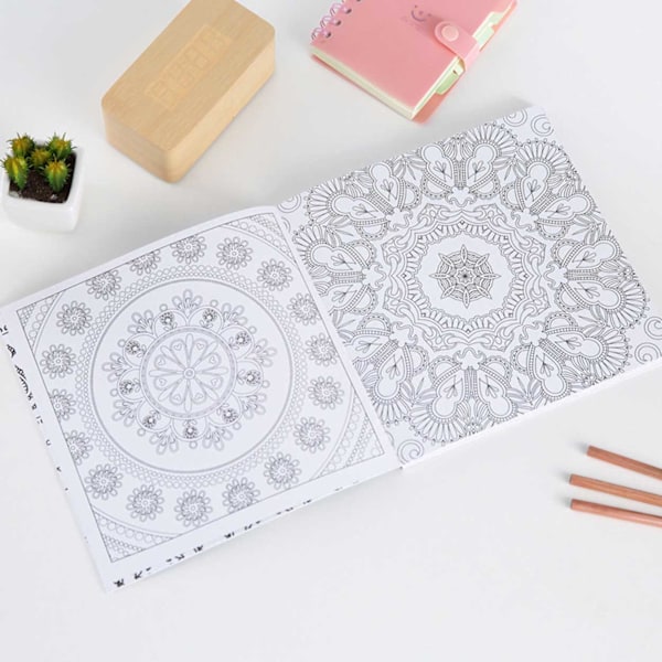 Målarbok för Vuxna 128 Sidor - Zen Mandalas Mindfulness vit white