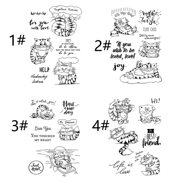 Cartoon Cat Clear Stamp Söta Djur Seal Handgjorda Hantverk För Bil 2