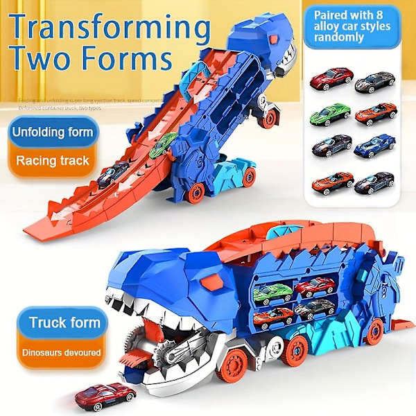 Stor Tyrannosaurus Rex Dinosaur Slukande bil Transformed Track Scooter Toy A