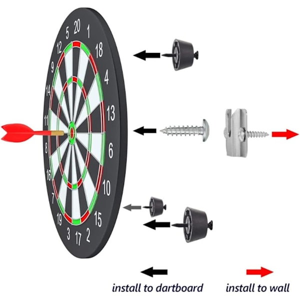 Darttavla Fäste Hårdvara Kit, Rostfritt Stål Darttavla Fäste med Skruvar | för Darttavla