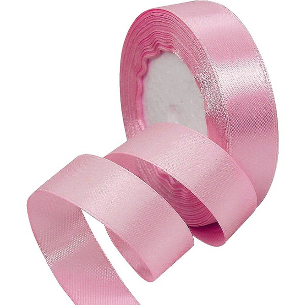 22 m satinband 2 cm (rosa) Bred satinrosettband Presentband Dekorationsband Julbröllop, bröllop och födelsedag