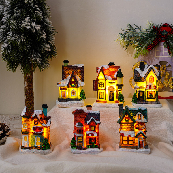 Juldekoration harts litet hus lysande prydnad-F typ 616d | Fyndiq
