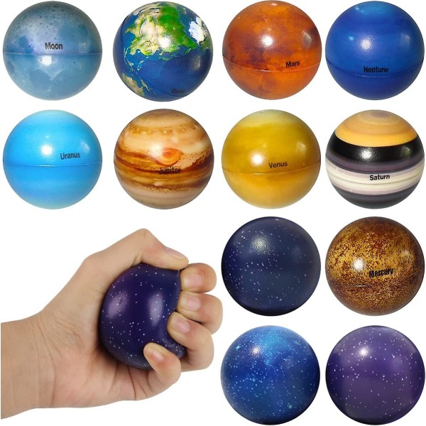Antistressboll, stjärnhimmelsbollar Set med 12 st stressbollar för knådning, squishy antistressbollar, stress relief känslomässig leksak för barn och vuxna
