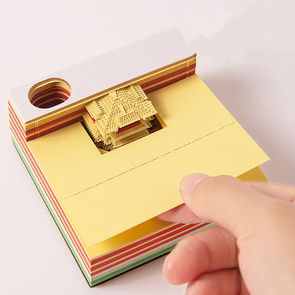 3D Sticky Notes Creative Hand-rear Paper Carving Craft Home Off A11