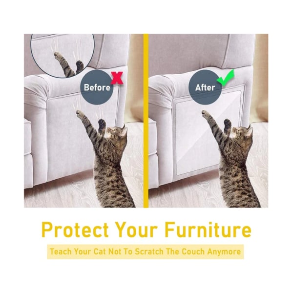 8 st möbelskydd, genomskinlig dubbelsidig anti-scratch katter träningstejp - soffa, dörr, väggar, mattskydd (30*40cm)