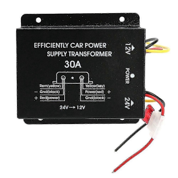 24V till 12V 30A Bil Strömförsörjning Transformator Omvandlare Lastbil Buss DVD Ljud Modifiering Effektiv Yalo