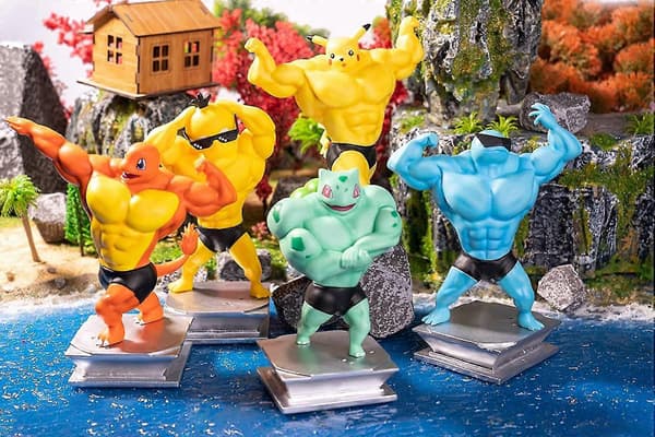 Gk Pikachu Statue Figur Bodybuilding Series Collection Psyduck