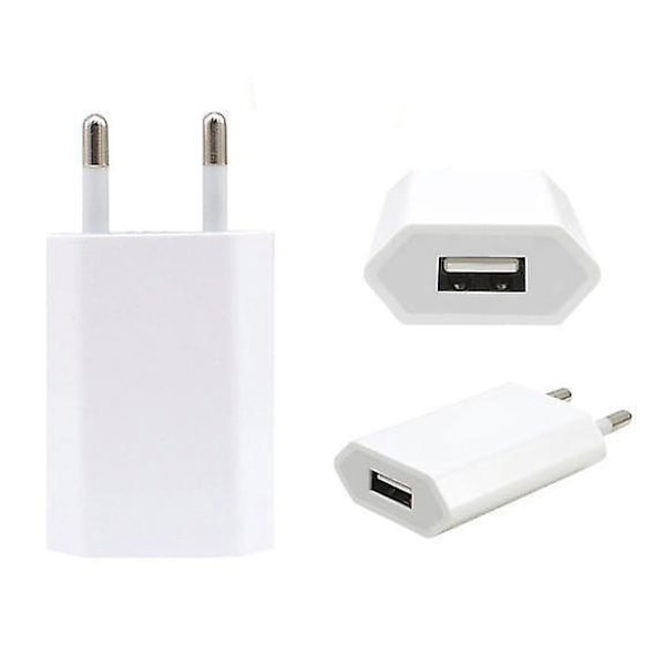 Kompatibel med iPhone USB-oplader til / Samsung 5V / 1A mfl Hvid