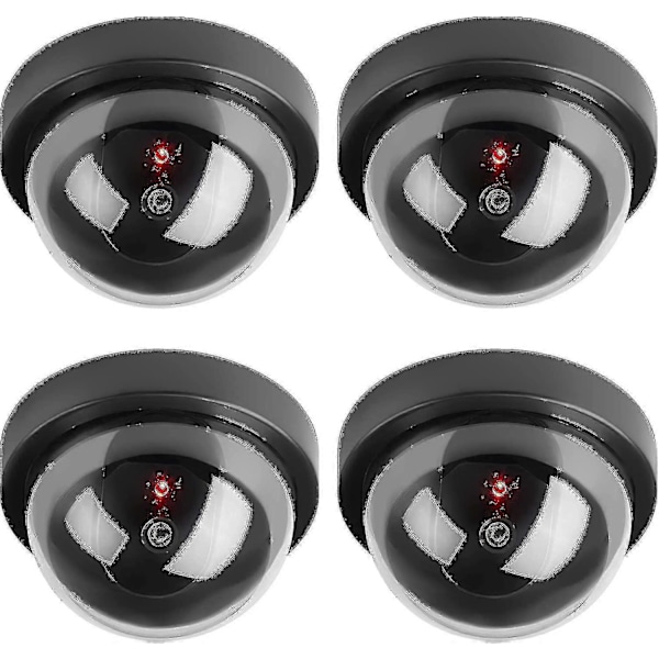Dome Dummy Falsk Säkerhetskamera Simuleringsmonitor Med Blinkande LED-Ljus, Utomhus & Inomhus Användning För Hem & Företag, 4-pack