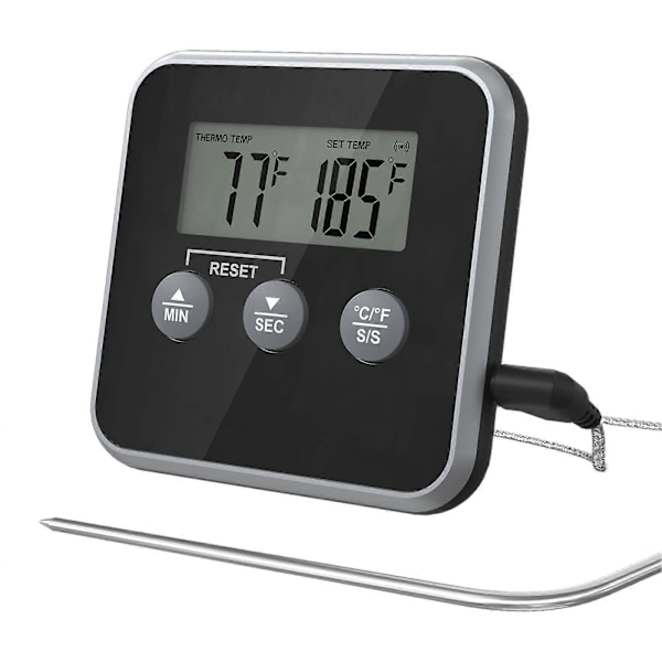 Digital Kötttermometer Mat Barbecue Termometer BBQ Grill Rök Termometer Med Smart Matlagningsläge Timer Larm Bakugn Digital Termometer