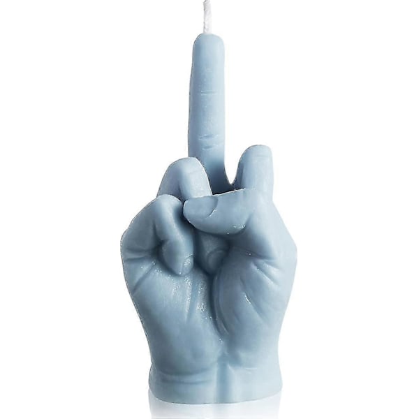 Kreativa Doftljus Formade Som Ett Gestikulerande Långfinger blue