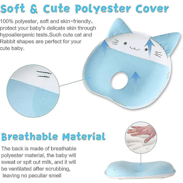 2023 - Babykudde för nyfödda för att förhindra platt huvud, babykuddar för sömn, baby memory foam-kudde (FMY)
