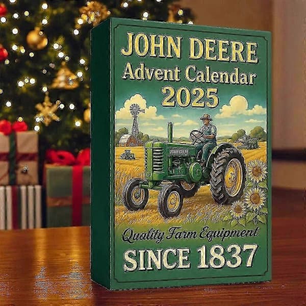 John Deere 2025 Adventskalender med 24 Mini Traktorpynt til Jul