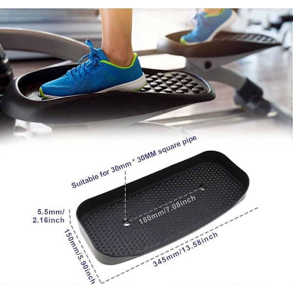 1 Par Elliptiska Träningspedaler Plast Träningsutrustning Tillbehör Kompatibla med XS Sports Crosstrainer Svart