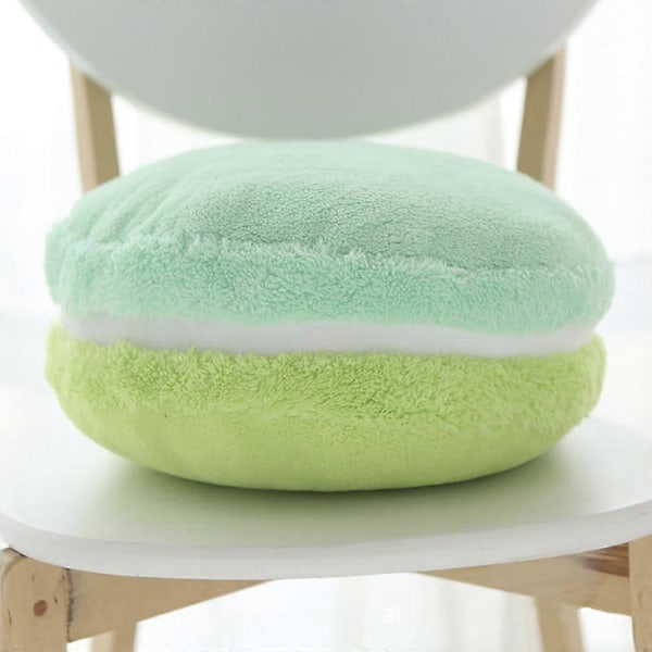 Macaron Kudde Plysch Ryggstöd Kudde Mikropärla Prydnadskudde Rund Sittdyna Heminredning Kudde 14,5\" Gradient Grön
