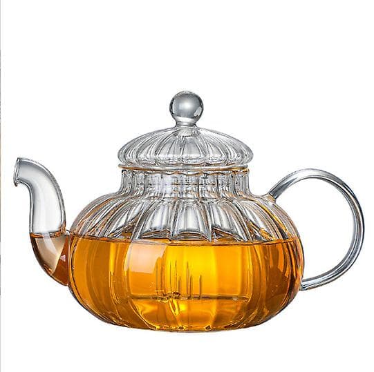 Glas Teekanna med Infuser Pumpa Design (600ml Pumpa Teekanna)