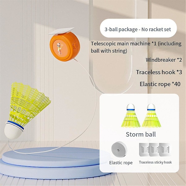 Badmintonträningsprodukt, Badminton Rebound Trainer Elastisk Badmintonträningssats Bärbar Badminton