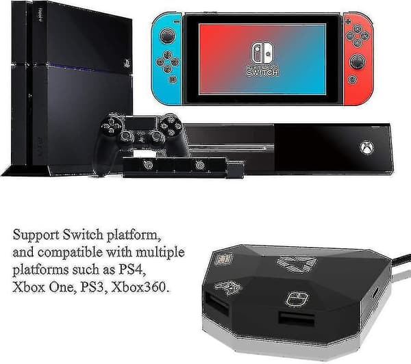 Keyboard- og museadapter til Nintendo Switch/ Ps4/ Ps3/ Xbox One/ Xbox 360-konverter