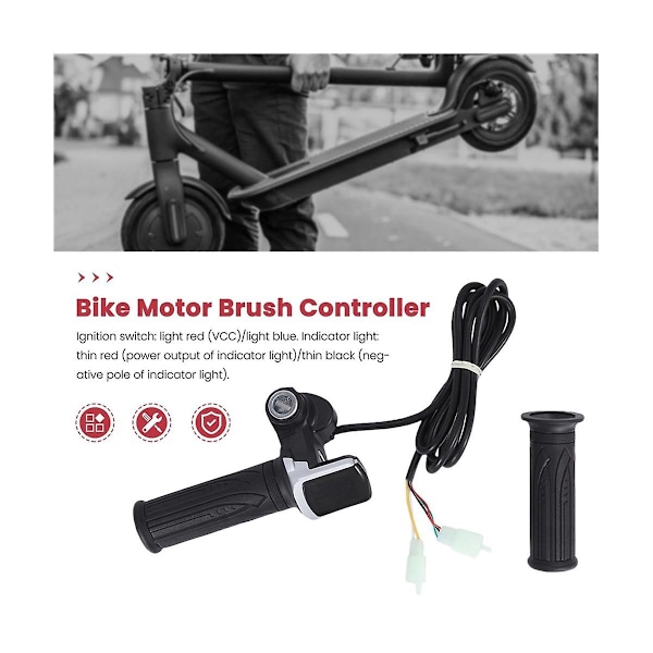 48V 1000W Elektrisk Scooter Borstad Controller Motor+Gasreglage Twist Grip Kit för Elektrisk Scooter Bi