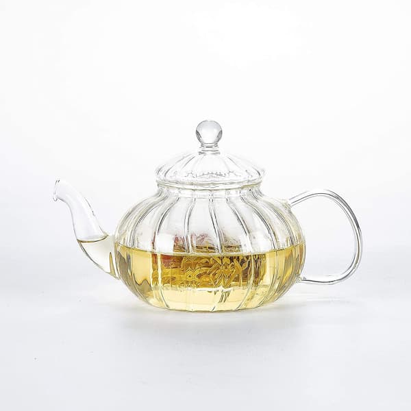 Glas Teekanna med Infuser Pumpa Design (600ml Pumpa Teekanna)