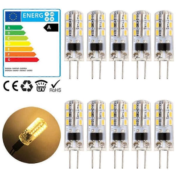 10 stk. G4 LED-pære 12V 1,5W/3W Mini Silikone Lampe Lys Spotlight Lysekrone 10x 1.5w