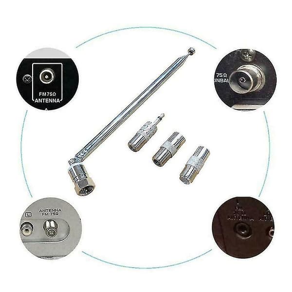 75 Ohm Teleskopisk DAB Radio Antenne til HiFi AV Receiver Mini System, FM