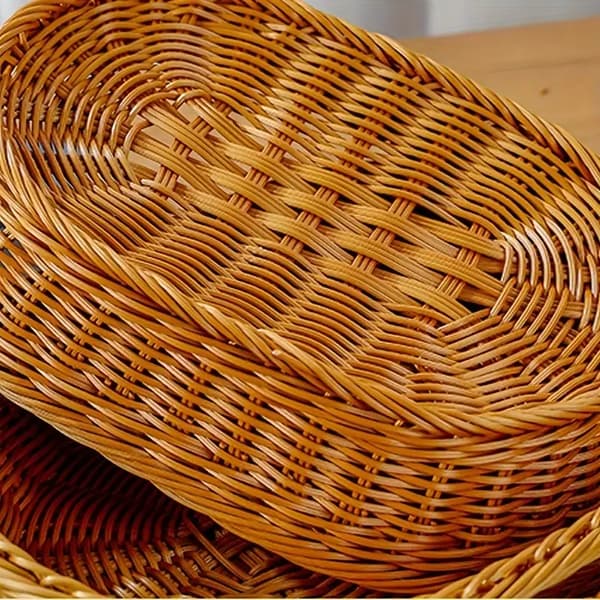 Handvävd fruktkorg för förvaring av snacks, bröd och grönsaker 30x20x6,5 cm