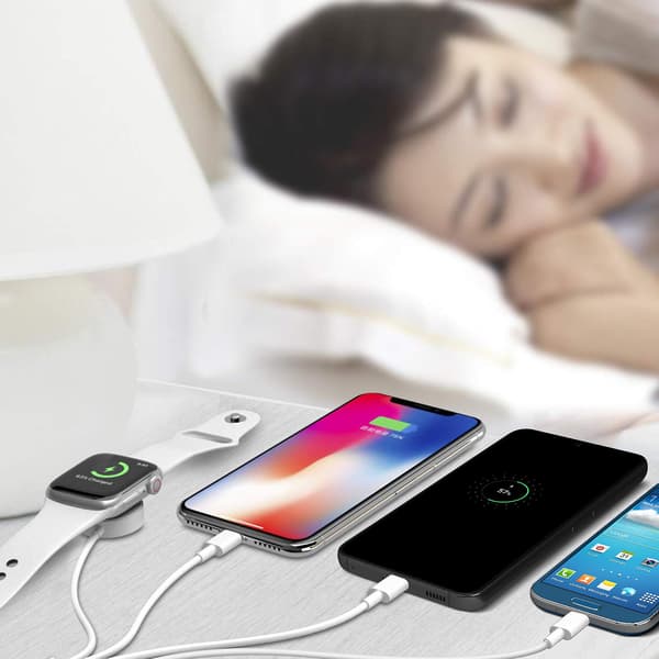 USB-C till Lightning, Micro-USB, USB-C och magnetisk laddningskabel 2A Vit