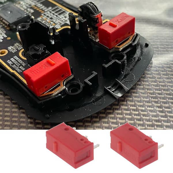 Kailh for GM Muse Mikrobryter Røde Brytere Knapper for Gaming Mus 2 Stk
