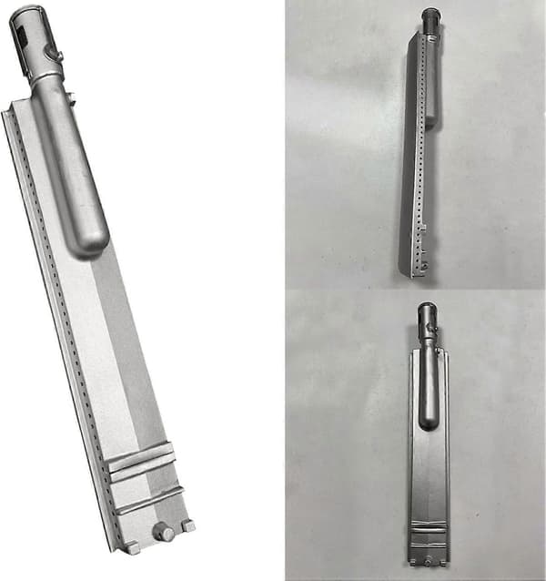 Grillbrenner i 304 rustfritt stål, 40,6 cm lengde, jevn varmefordeling for støpejernsgriller (støpeovn)