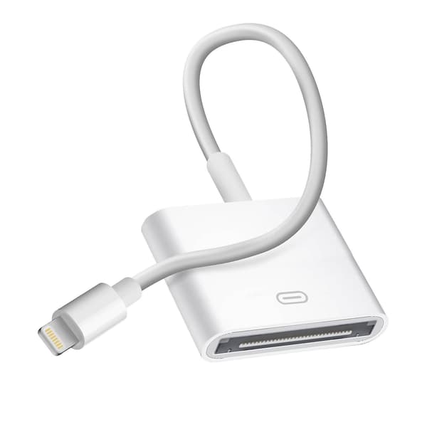 Lightning til 30-pin Ladeadapterkabel Hvit