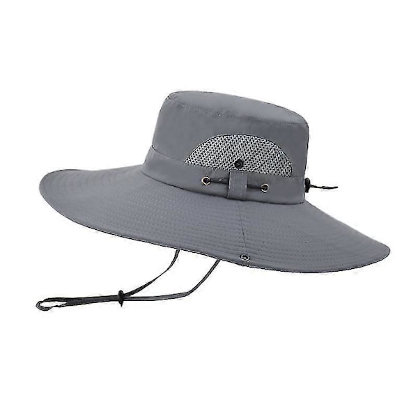 Solhatt för män, vattentät bredbrättad bucket hat UV-skydd boonie hat för fiske vandring trädgård strand 1 st, marinblå)