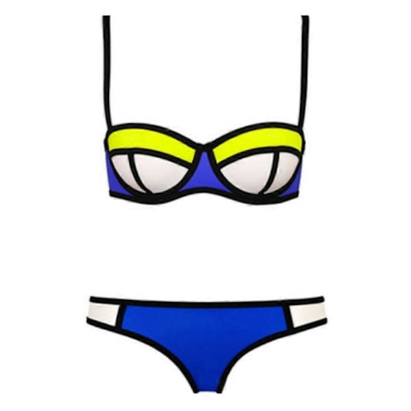 Bikini Set Trendigt Kromatiskt Färg Sexig Linne Baddräkt