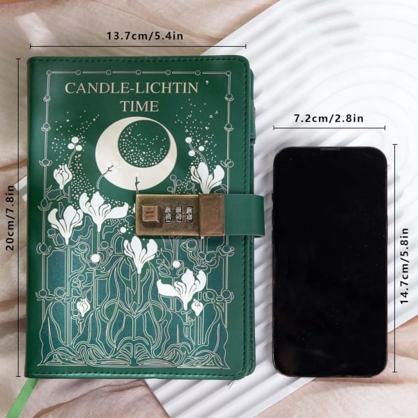 Dagbok med lås, blomma- och fjärilsjournal, påfyllningsbar dagbok i PU-läder med lås och nyckel för kvinnor och flickor, B6 Secret Personal