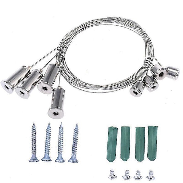2024 Takpendel Kit Justerbar Pendelkabel Tråd Pendellampa Rostfritt Stål Rep Hängande Tak LED Panel Kit Linjära Lampor