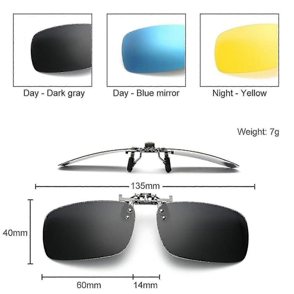 3-pack, Clip On Flip Up Polariserade Linser För UV-skydd Solglasögon