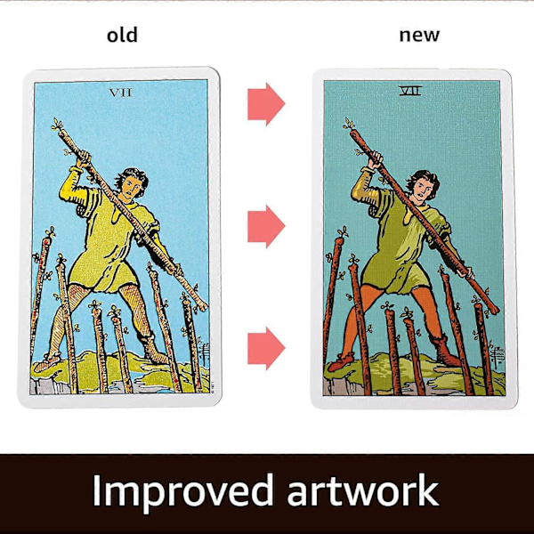 Den Originala Tarotkortleken med Guidebok för Nybörjare, Förbättrat Alternativ till Rider Waite Tarotleken