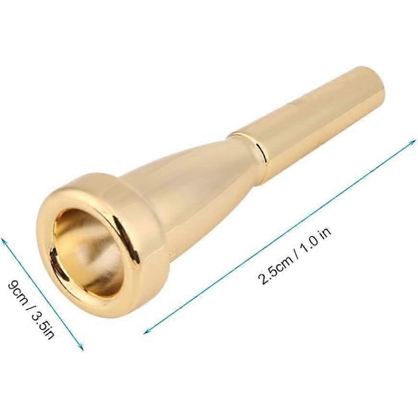 2025 Lämpligt Trumpetmunstycke, Mässing Trumpetmunstycke för 3C Storlek Instrument (Guld)