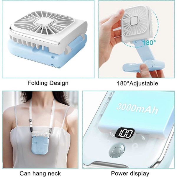 Portabel Fläkt, Portabel Mini Fläkt, Handhållen Fläkt, Liten Personlig Fläkt, Tyst USB-Fläkt (FMY)