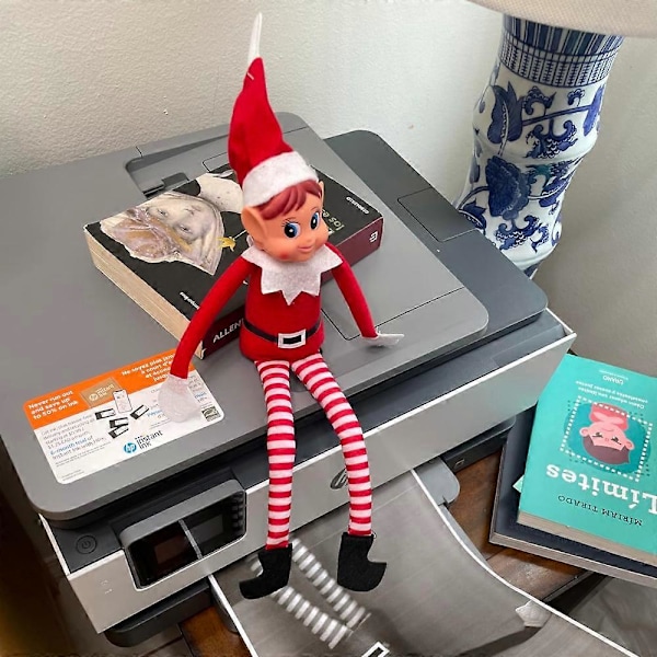 Jultomte som beter sig illa Plyschleksak | Rolig Lång Böjbar Stygg Pojke Jultomtedocka | 30 cm Red Boy