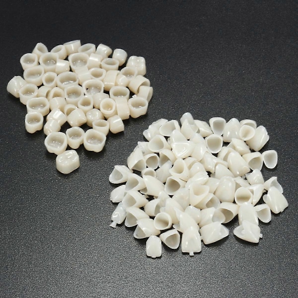 120 st Dentalmaterial Tänder Blandade Temporära Kronor 70 st Främre Framtänder 50 st Molar Bakre Fanér Tänder Tandläkarverktyg