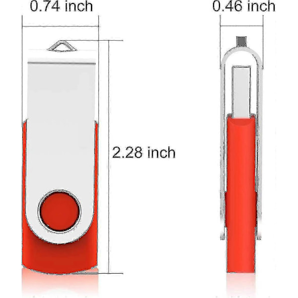 WJTG 2024 10-pack USB-minnen USB 2.0 USB-sticka Bulk Pack Vridbar Minnessticka Vikbar Lagring Jump Drive Zip DriveJ