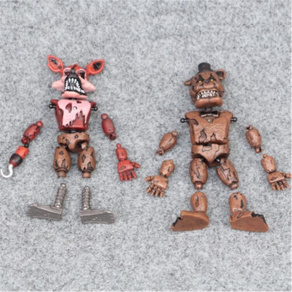 6-pack Fnaf Five Nights At Freddy Spelfigurer Leksaker Skrivbordsdekoration Samlarobjektdockor Barnpresent
