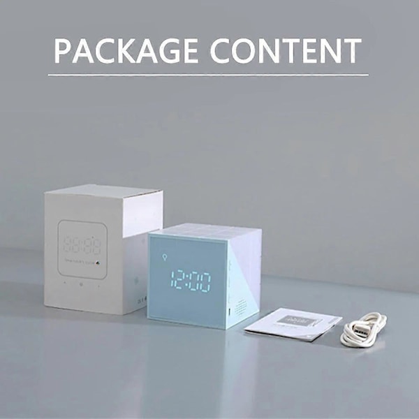 Ny Sunrise Väckningslampa Väckarklocka Färgglad Nattlampa Solnedgång Smart Ljudkontroll Lampa Timer Termometer Batteridriven C