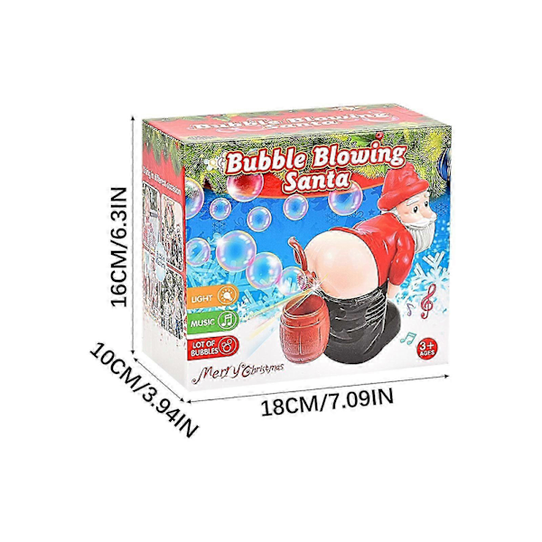 Juldekorationer Jul Ny Automatisk Bubbelmaskin Med Ljus Musik Rolig Jultomte Bubbelleksaker 60ml Bubbellösning