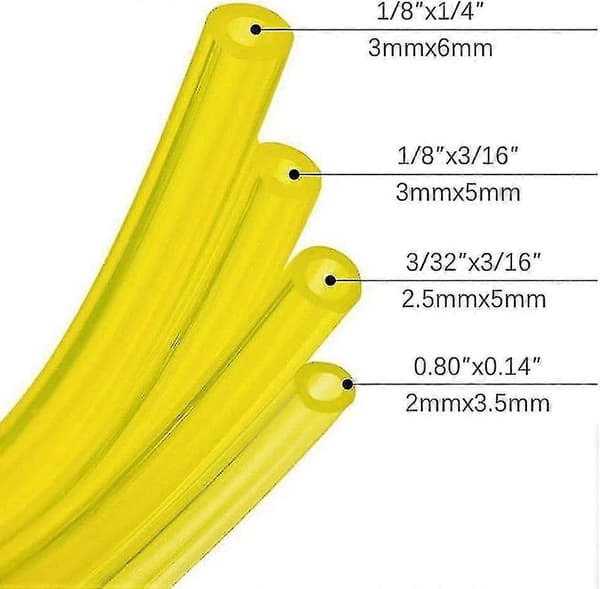 Bränsleslang, Bensinslang, Bensinslang, 4 Slangar med Olika Diameter, 1 Meter Lång Slang, Lämplig För
