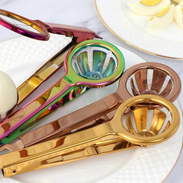 Eggdeler i rustfritt stål, multifunksjonell, robust, kompakt, sekskantet eggkiler for hjemmet Red