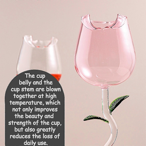 \"Rosformade Koppar Dryckesartiklar För Fest Bröllop Alla Hjärtans Dag Hållbar Gåva Kreativ Transparent Grön Rosa Vinglas\" 280ml Green