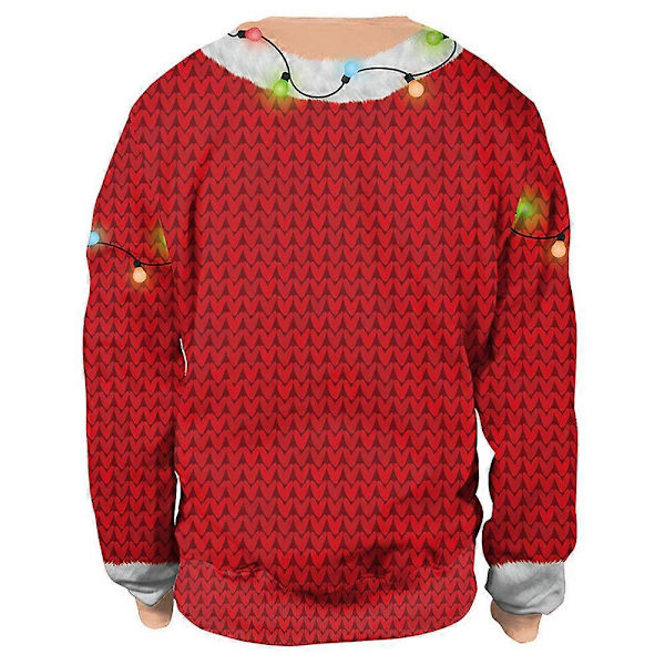 Dam Herr Par Jul 3D-tryck Tröja Pullover Topp A 2XL
